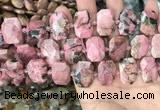 CNG7905 13*18mm - 15*25mm faceted freeform rhodochrosite beads