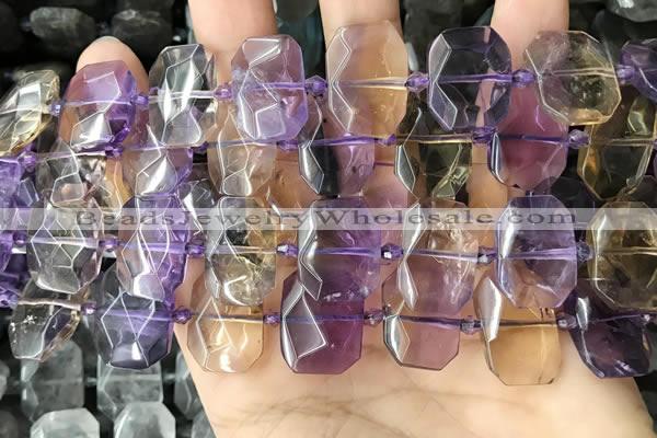 CNG7919 15.5 inches 13*18mm - 15*25mm faceted freeform ametrine beads