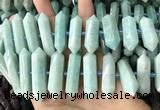 CNG7926 15.5 inches 10*25mm - 12*45mm faceted nuggets amazonite beads