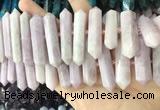 CNG7932 15.5 inches 10*22mm - 12*45mm faceted nuggets kunzite beads