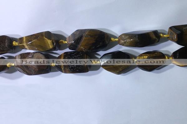 CNG7963 15.5 inches 15*25mm - 20*40mm nuggets yellow tiger eye beads