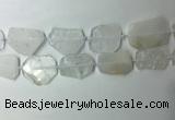 CNG7970 25*30mm - 35*45mm freeform white crystal slab beads