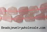 CNG7971 25*30mm - 35*45mm freeform rose quartz slab beads