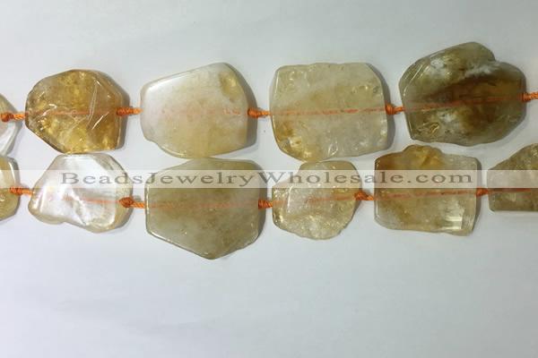 CNG7972 25*30mm - 35*45mm freeform citrine slab beads