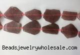 CNG7979 25*30mm - 35*45mm freeform strawberry quartz slab beads