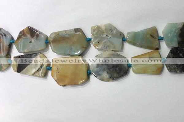 CNG7980 25*30mm - 35*45mm freeform amazonite slab beads