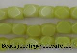 CNG805 15.5 inches 8*12mm faceted nuggets lemon jade beads