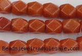 CNG811 15.5 inches 9*12mm faceted nuggets red aventurine beads