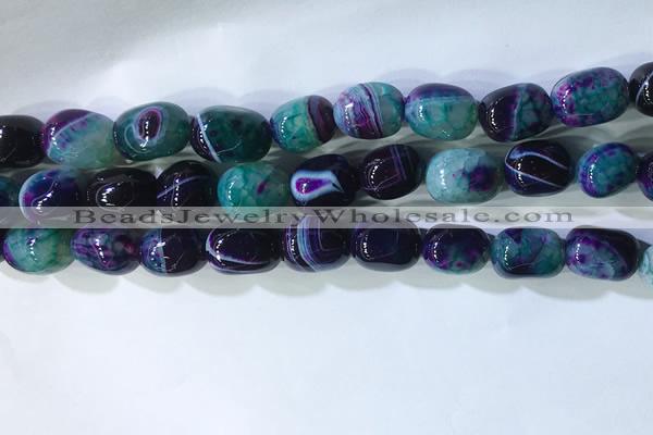 CNG8146 15.5 inches 8*12mm nuggets striped agate beads wholesale