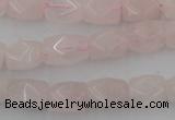 CNG815 15.5 inches 8*12mm faceted nuggets rose quartz beads