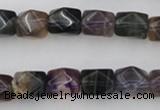 CNG818 15.5 inches 9*12mm faceted nuggets fluorite beads