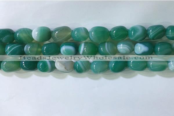 CNG8191 15.5 inches 10*14mm nuggets striped agate beads wholesale