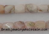 CNG824 15.5 inches 9*12mm faceted nuggets pink opal gemstone beads