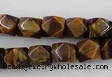 CNG826 15.5 inches 9*12mm faceted nuggets yellow tiger eye beads