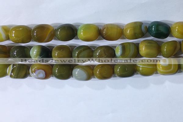 CNG8276 15.5 inches 13*18mm nuggets striped agate beads wholesale