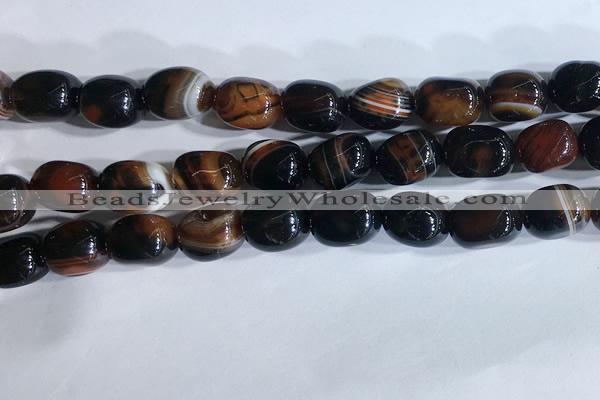 CNG8279 15.5 inches 13*18mm nuggets striped agate beads wholesale