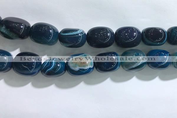 CNG8317 15.5 inches 15*20mm nuggets striped agate beads wholesale