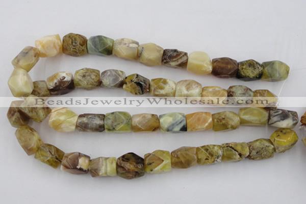 CNG832 15.5 inches 13*18mm faceted nuggets yellow opal beads