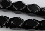 CNG836 15.5 inches 13*18mm faceted nuggets black obsidian beads