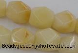 CNG837 15.5 inches 13*18mm faceted nuggets yellow jade beads