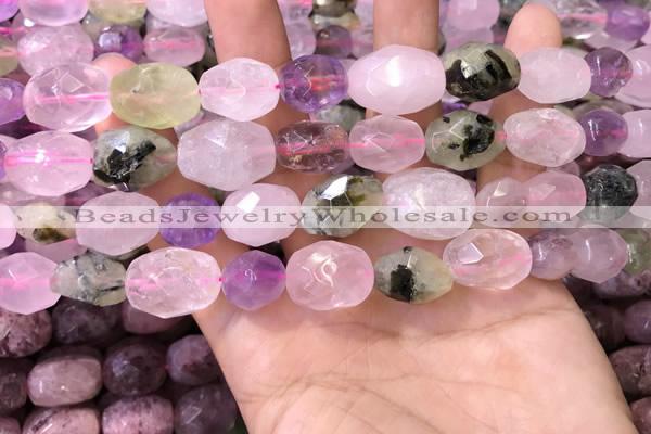 CNG8566 12*16mm - 15*20mm faceted nuggets mixed quartz beads