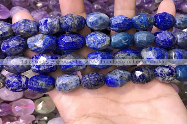 CNG8573 12*16mm - 15*20mm faceted nuggets lapis lazuli beads