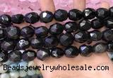 CNG8574 12*16mm - 15*20mm faceted nuggets black obsidian beads