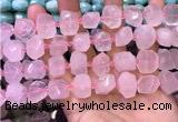 CNG8590 12*16mm - 13*18mm faceted nuggets rose quartz beads