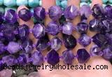 CNG8593 12*16mm - 13*18mm faceted nuggets amethyst beads