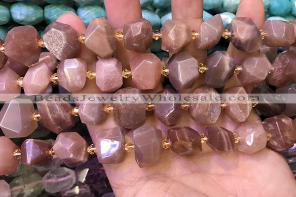 CNG8596 12*16mm - 13*18mm faceted nuggets moonstone beads