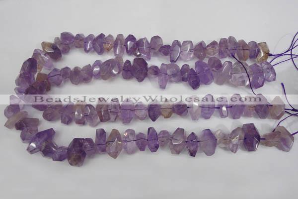 CNG860 15.5 inches 8*12mm – 12*20mm faceted nuggets amethyst beads