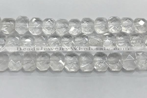 CNG8610 10*13mm - 12*16mm faceted freeform white crystal beads