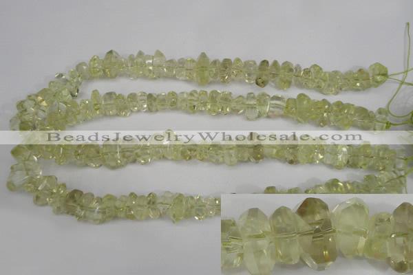 CNG864 15.5 inches 5*10mm – 10*17mm faceted nuggets lemon quartz beads