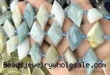 CNG8644 13*20mm - 15*25mm faceted freeform amazonite beads