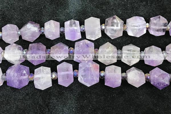 CNG8671 12*20mm - 20*33mm faceted nuggets lavender amethyst beads