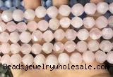 CNG8693 15.5 inches 10mm faceted nuggets rose quartz beads