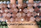 CNG8699 15.5 inches 14mm faceted nuggets strawberry quartz beads