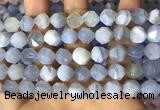 CNG8707 15.5 inches 10mm faceted nuggets blue chalcedony beads