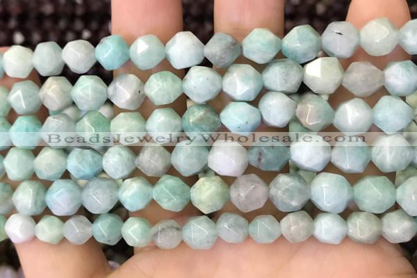 CNG8711 15.5 inches 8mm faceted nuggets amazonite gemstone beads