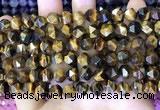 CNG8725 15.5 inches 8mm faceted nuggets yellow tiger eye beads