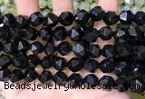 CNG8739 15.5 inches 12mm faceted nuggets black agate beads