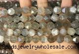 CNG8748 15.5 inches 10mm faceted nuggets grey moonstone beads