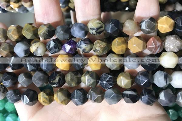 CNG8777 15 inches 8mm faceted nuggets jasper gemstone beads