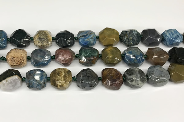 CNG8793 16*17mm - 18*19mm faceted nuggets agate  beads