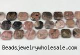 CNG8814 15.5 inches 16mm - 20mm faceted freeform rhodonite beads