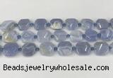 CNG8818 15.5 inches 16mm - 20mm faceted freeform blue chalcedony beads