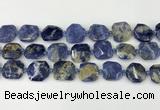 CNG8819 15.5 inches 16mm - 20mm faceted freeform sodalite beads