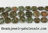 CNG8822 15.5 inches 16mm - 20mm faceted freeform rhyolite beads