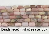 CNG8859 15.5 inches 8*12mm - 10*16mm nuggets matte pink opal beads