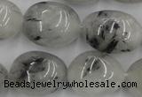 CNG887 15.5 inches 18*25mm nuggets black rutilated quartz beads